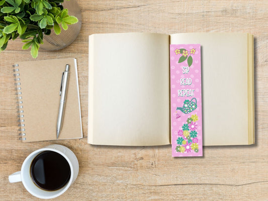 Bookmark - Tea and Blooms - 2 x 8